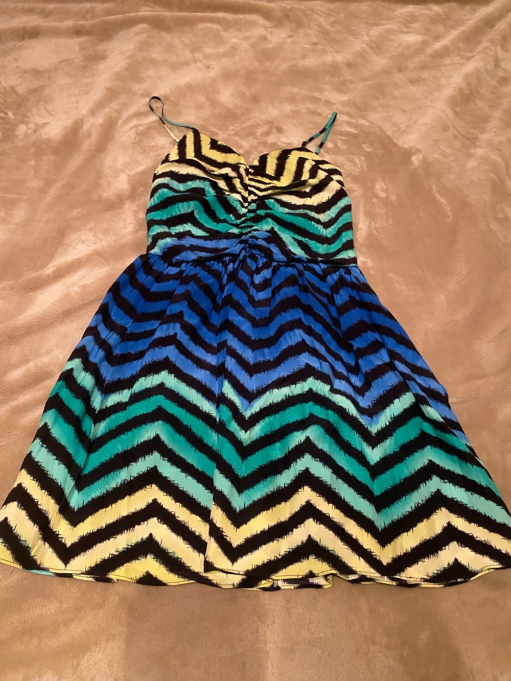 Parker Silk Chevron Stripe Dress